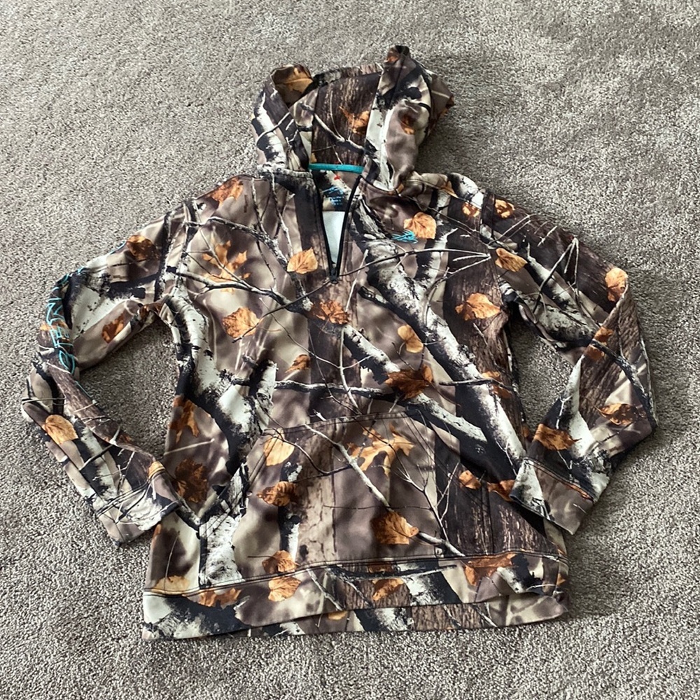 Legendary Whitetails Camouflage Hunting Quarter Zip Hoodie SIZE S